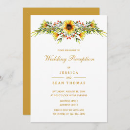 Invitación Flores de verano decorativas Recepción de bodas