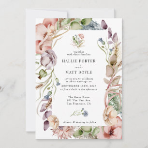 Invitación Flores de verano Flores salvajes Boda elegante del
