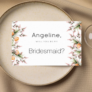 Invitación Flores de verano naranja rosado botánico Bridesmai