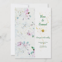 Flores de Verano Papel Acuarela Texturizado Boda I