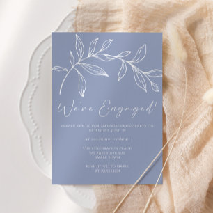 Invitación Flores de Vinca Partido de Compromiso Boho