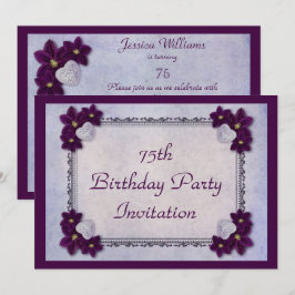 Invitación Flores decorativas y cumpleaños del capítulo de