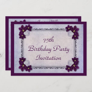 Invitación Flores decorativas y cumpleaños del capítulo de
