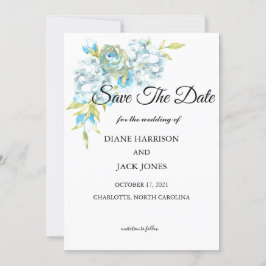 Invitación Flores del Jardín Azul Guarden la Fecha