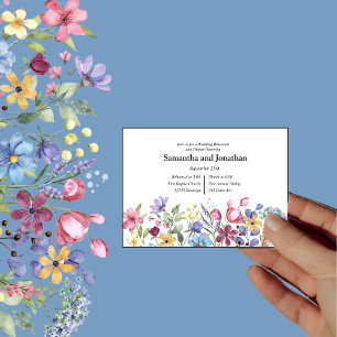 Invitación Flores del Jardín de las Acuarelas Bohemias FotoEn