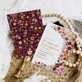 Invitación Flores del jardín de otoño brillante damas de hono