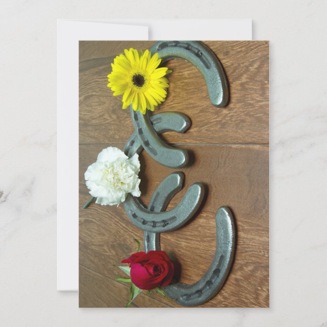 Invitación Flores del Triple Crown y fiesta de la herradura (Anverso)