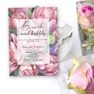 Invitación Flores - Desayuno y brindis de ducha de novia