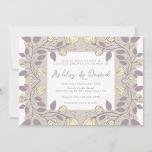 Invitación Flores Dibujadas a Mano   Ducha de Novia para Pare