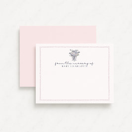 Invitación Flores dibujadas a mano, marco punteado del vivero