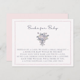 Invitación Flores dibujadas a mano punteando libros de marcos