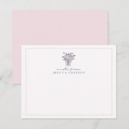 Invitación Flores dibujadas a mano, punteando una nota de la