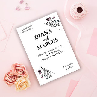 Invitación Flores dibujadas con estilo