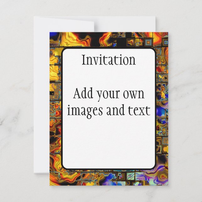 Invitación Flores digitales y matriz Metalizado (Anverso)