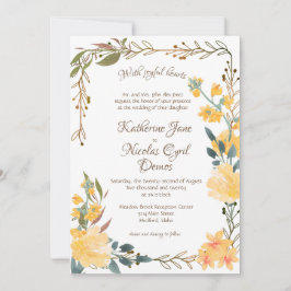 Invitación Flores doradas alegres