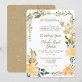 Invitación Flores doradas alegres