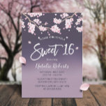 Invitación Flores dulces de flores de flores de flores de cer<br><div class="desc">Floral Rosa Floral Cerezo Blossom Elegante Ombre Púrpura Dulce 16 Invitaciones.</div>