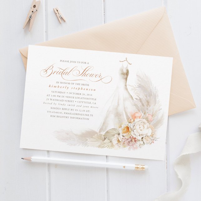 Invitación Flores dulces pasteles y duchas nupciales de gramí (Subido por el creador)