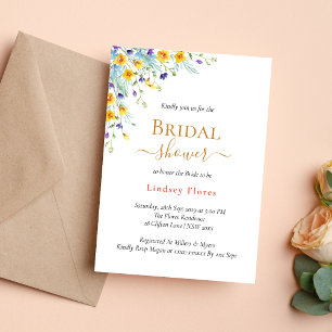 Invitación Flores Elegantes de Jardín Boda de Oro Baño de Nov