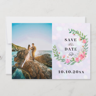 Invitación Flores Elegantes de Rosa Claro Acuarela Boda