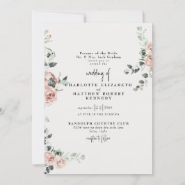 Invitación Flores elegantes en crema de primavera
