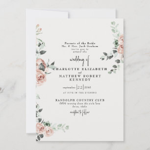 Invitación Flores elegantes en crema de primavera