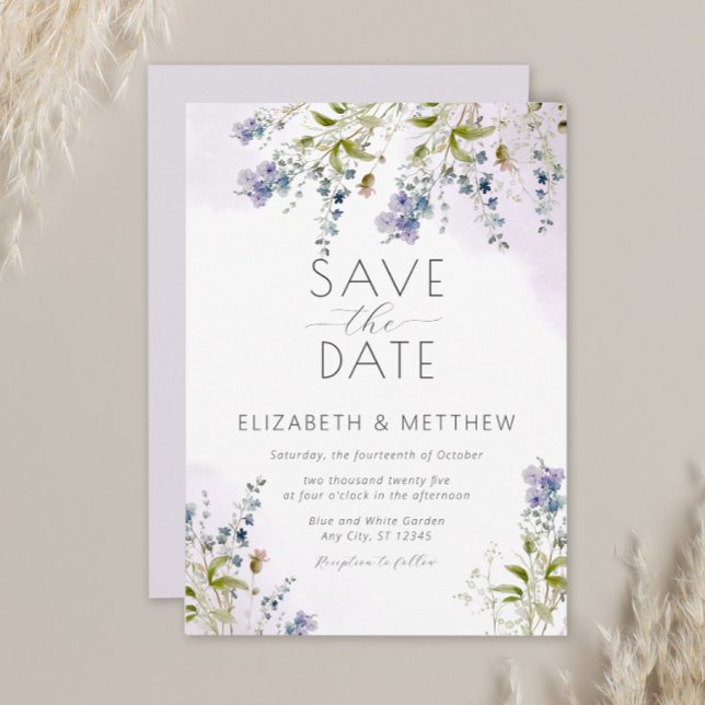Invitación Flores elegantes salvan la fecha (Subido por el creador)