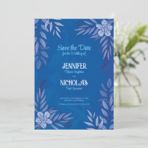 Invitación Flores elegantes y adornos de hojas para Boda