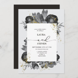 Invitación Flores elegantes y opulentas y Boda de los lagos d
