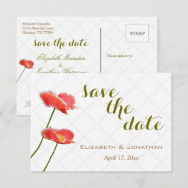 Invitación Flores Elegantes y Simples de Amapolas para Salvar