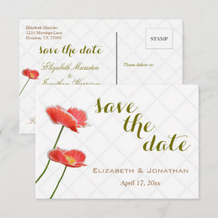 Invitación Flores Elegantes y Simples de Amapolas para Salvar