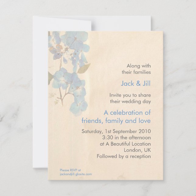 Invitación Flores en Acuarela 4.25x5.25 (Anverso)