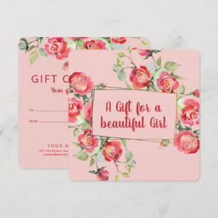 Invitación Flores en acuarela - Marco dorado 1 + tu texto