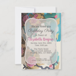Invitación Flores en Acuarela OPCIONES DE PAPEL Y TAMAÑO - RS