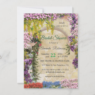 Invitación Flores en el sendero en un esplendor con aspecto d