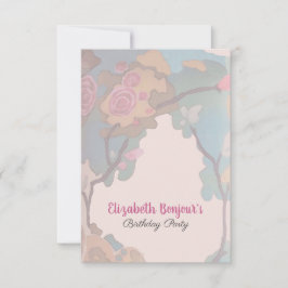 Invitación Flores en las opciones de PAPEL acuarela y TAMAÑO-