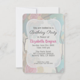 Invitación Flores en las opciones de PAPEL acuarela y TAMAÑO-