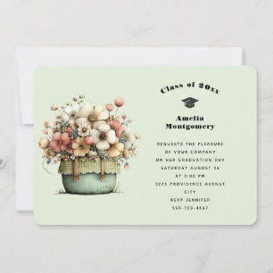 Invitación Flores en Maceta Acogedor Estilo Shabby Encantador