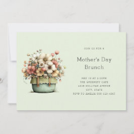 Invitación Flores en Macetas Acogedor Estilo Shabby Dulce Día