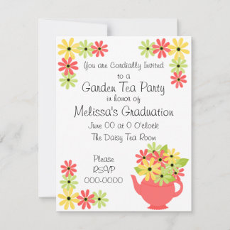 Invitación Flores en una tetera
