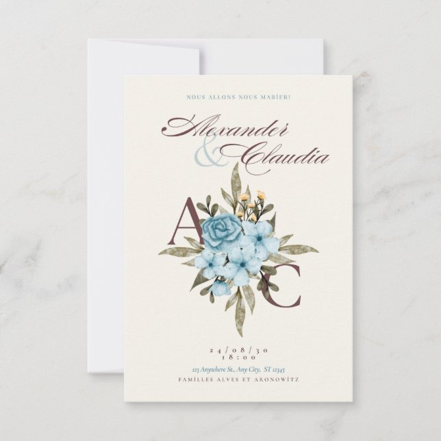 Invitación 🌸 Flores Encantadas: Una Celebración del Amor 🌸 (Anverso)