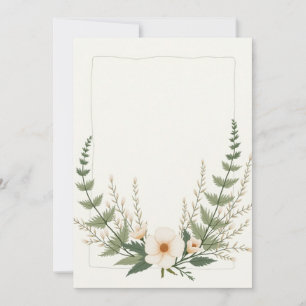 Invitación Flores enmarcadas en blanco