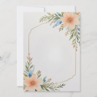 Invitación Flores enmarcadas en blanco