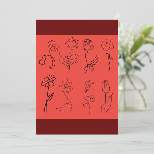 Invitación Flores esbozadas