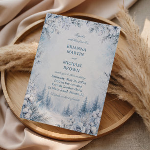 Invitación Flores escarchadas sobre invierno