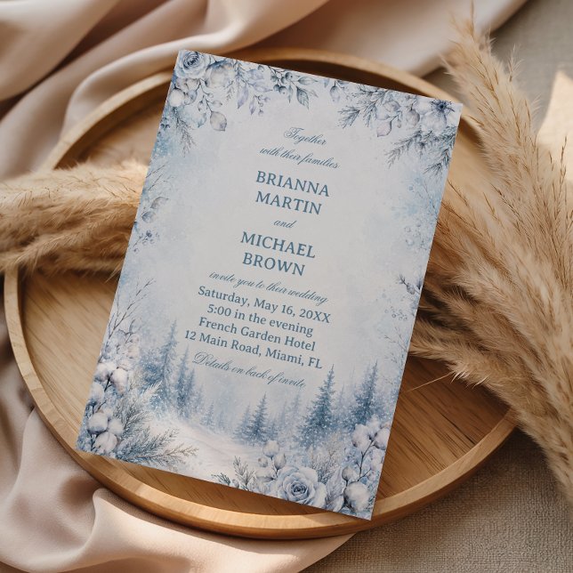 Invitación Flores escarchadas sobre invierno (Subido por el creador)