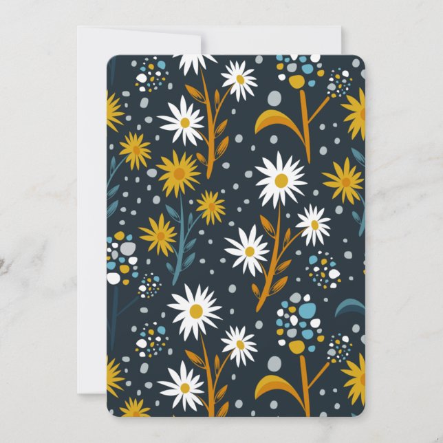 Invitación Flores estéticas (Anverso)