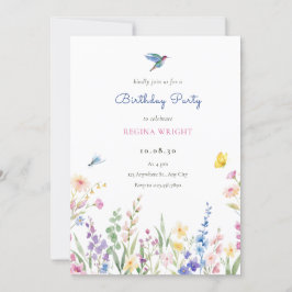 Invitación Flores estéticas silvestres