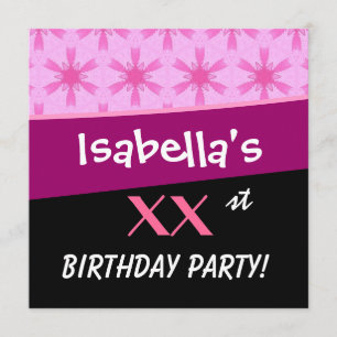 Invitación Flores Estrella Rosa V001, cumpleaños, Personaliza