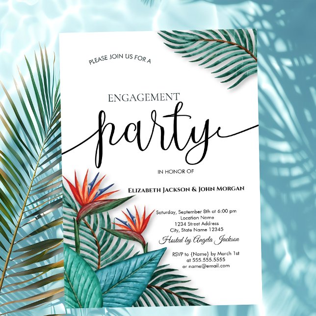 Invitación Flores exóticas tropicales Compromiso   (Subido por el creador)